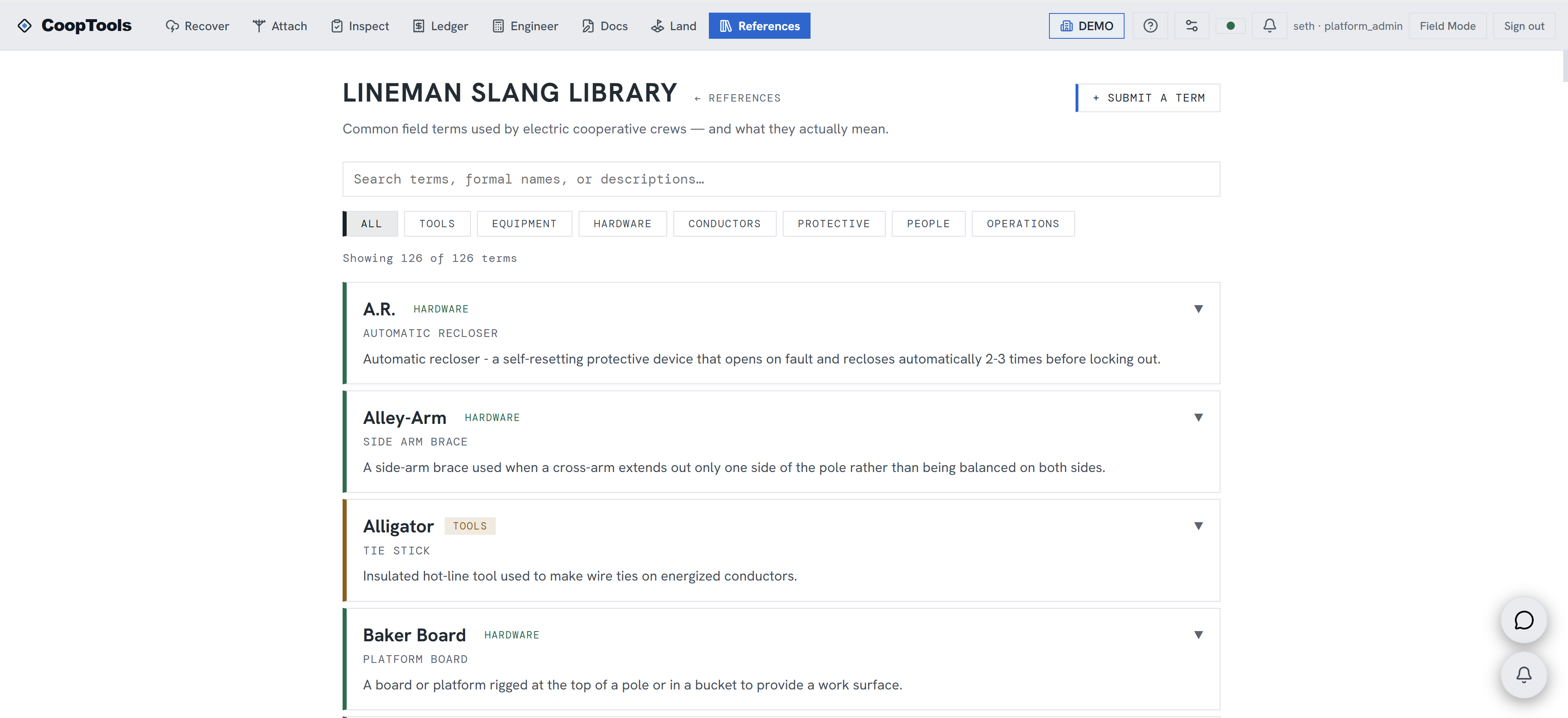 Lineman slang dictionary